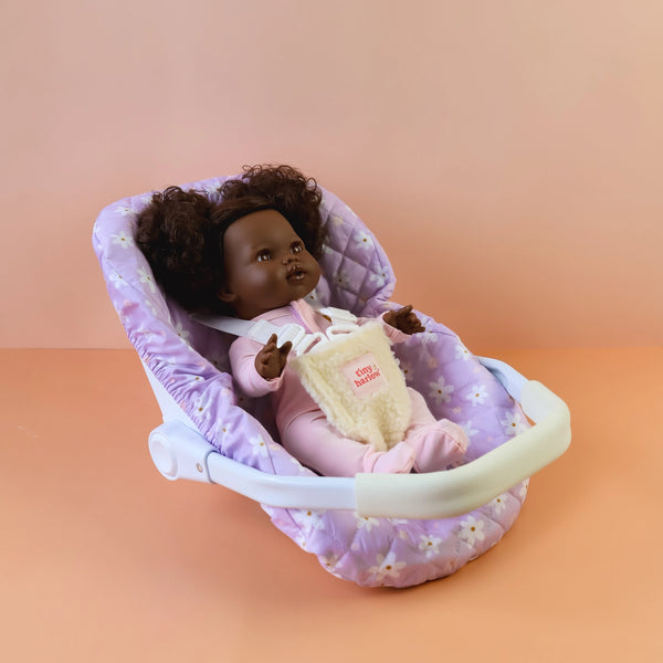 COMING SOON Tiny Harlow Doll's Car Seat Capsule - Lilac Daisy