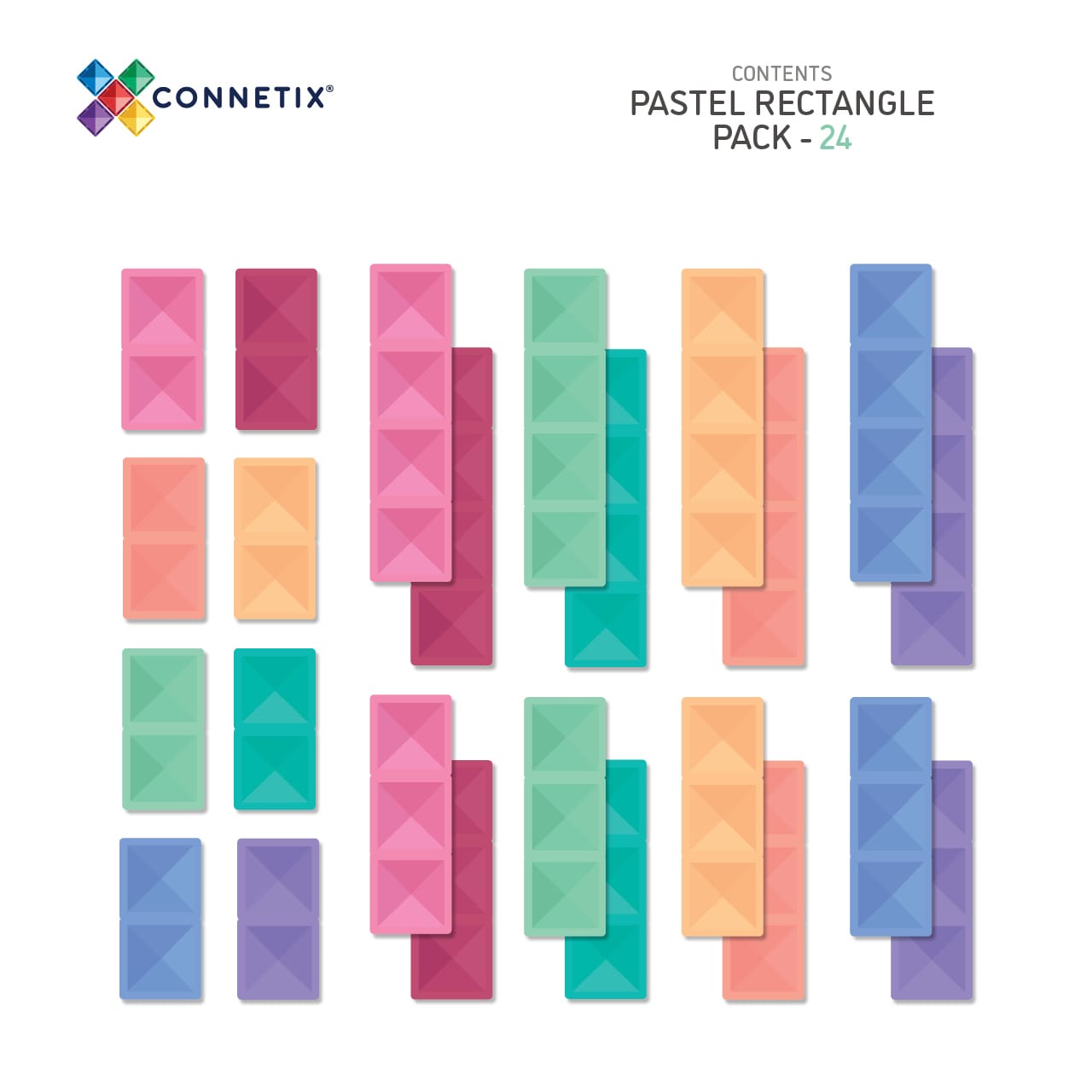 Pastel Rectangle Pack 24pc