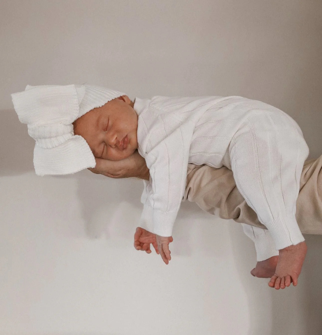 Knit Baby Topknot - White