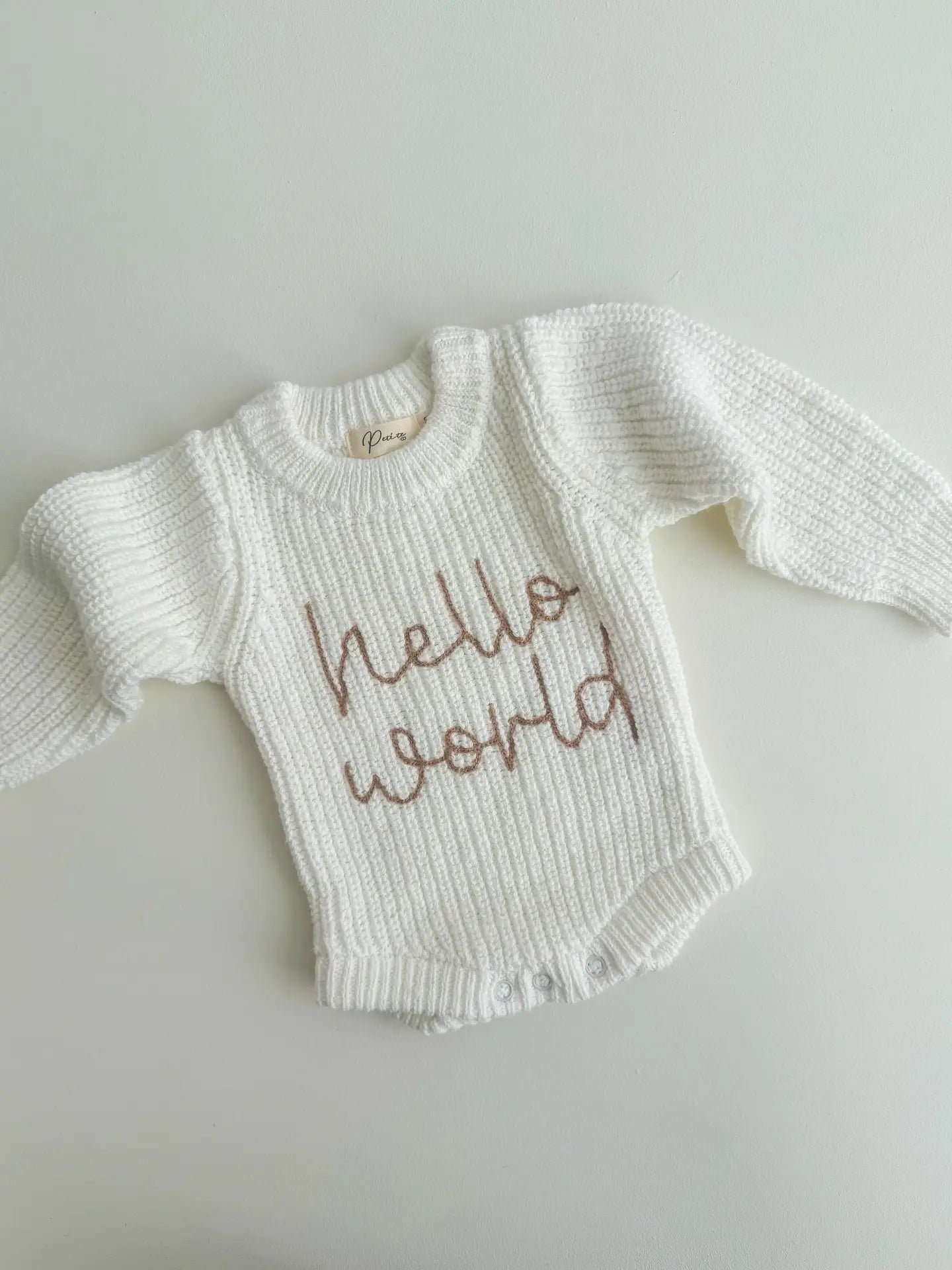 Hello World Textured Snow Romper