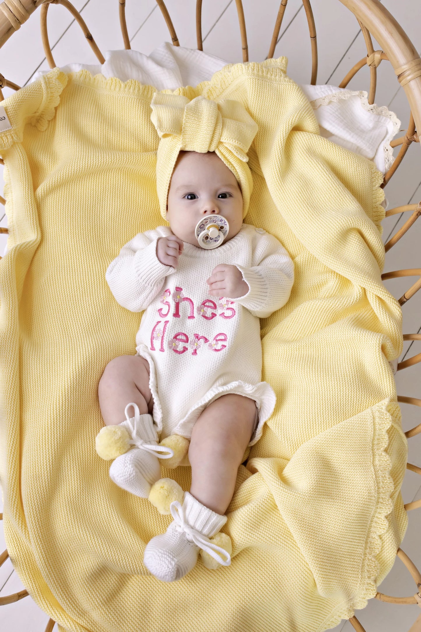 Heritage Knit Blanket Buttercream