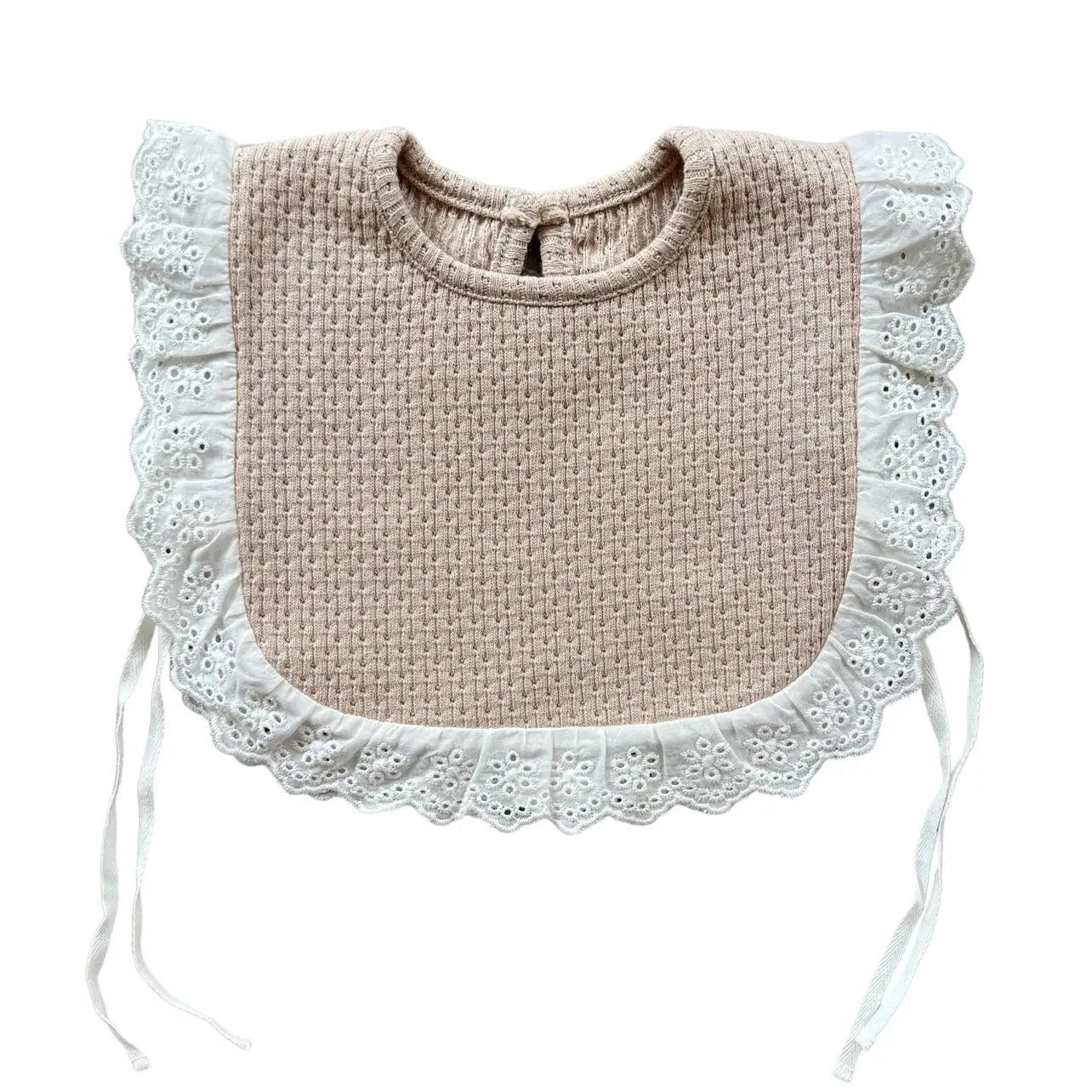 Knitted Lace Frill Bib - Assorted