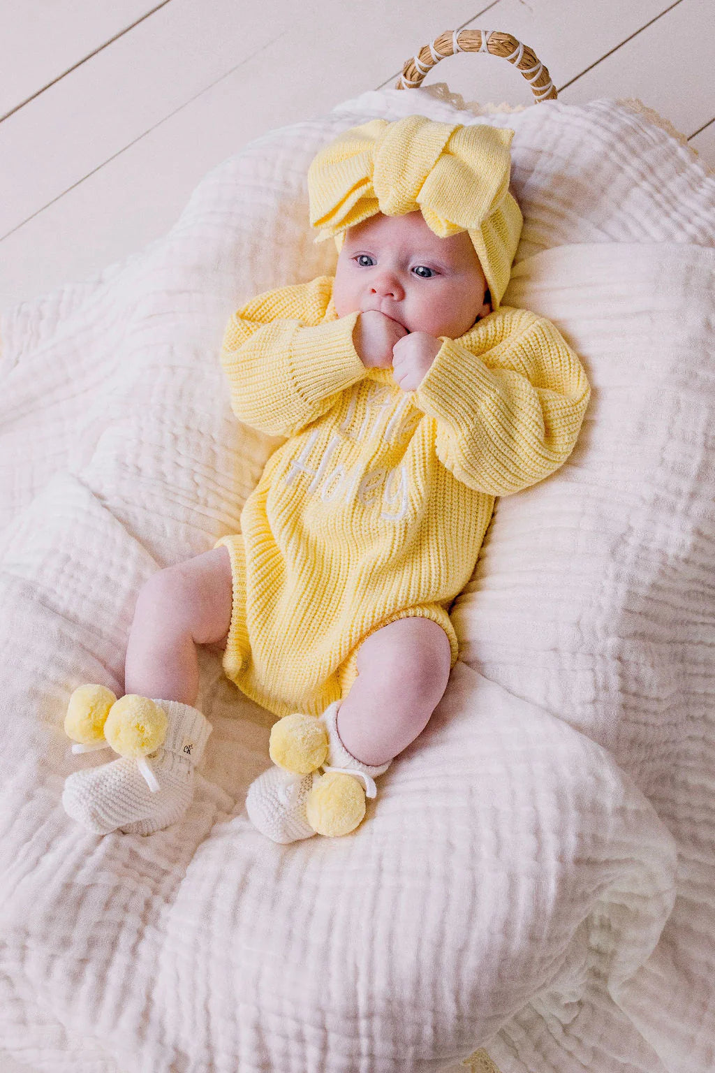 Oversized Knit Top Knot Buttercream