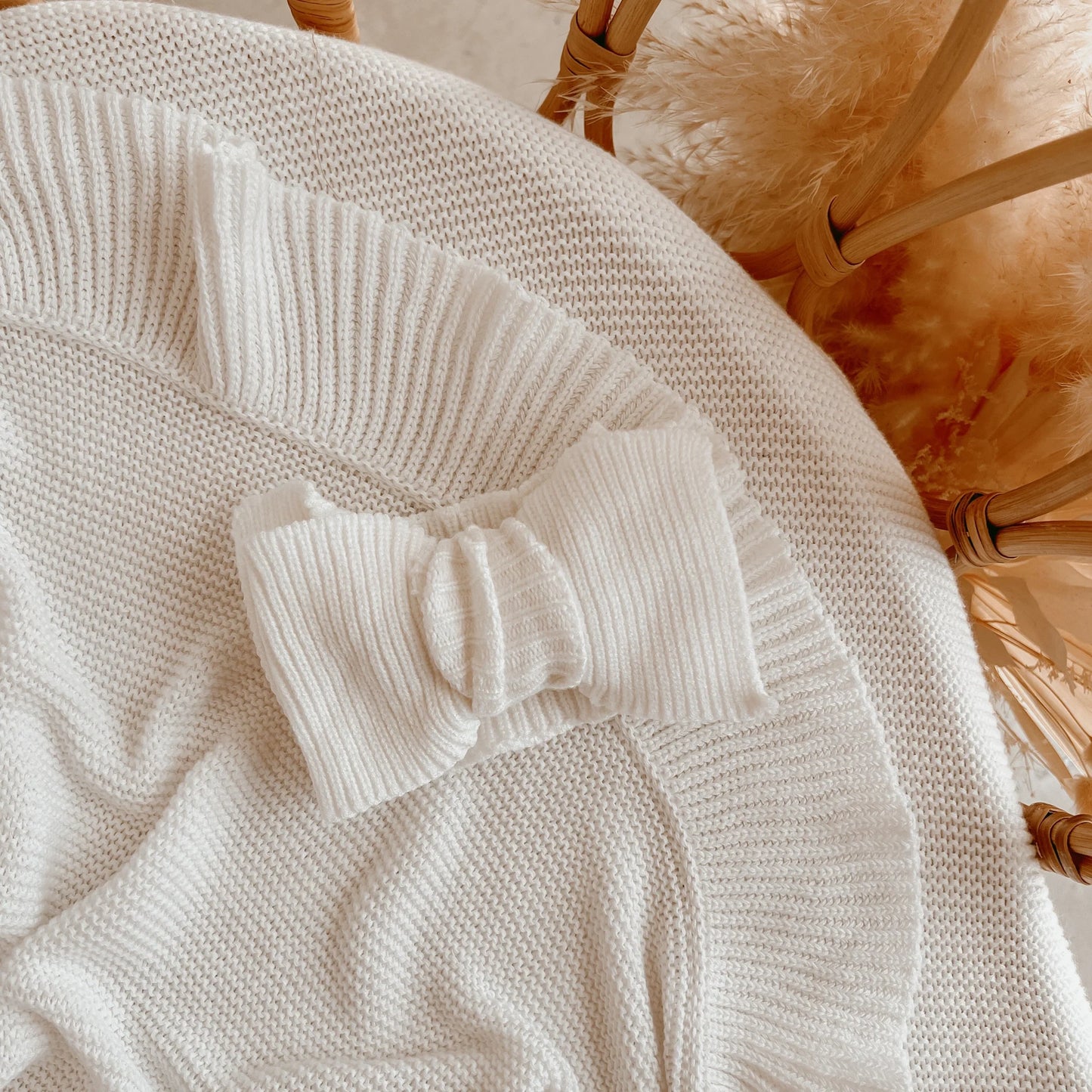 Knit Baby Topknot - White