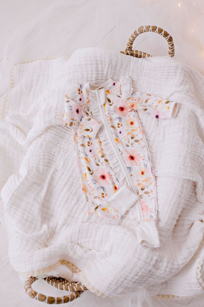 Bamboo Zipsuit - Sweet Florals