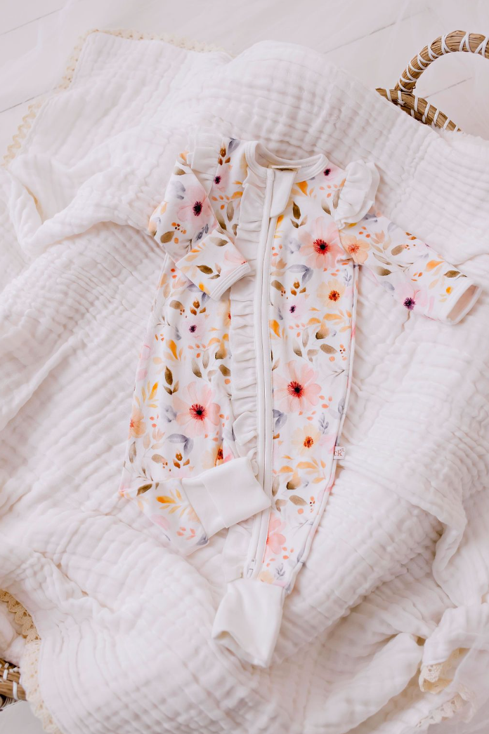 Bamboo Zipsuit - Sweet Florals
