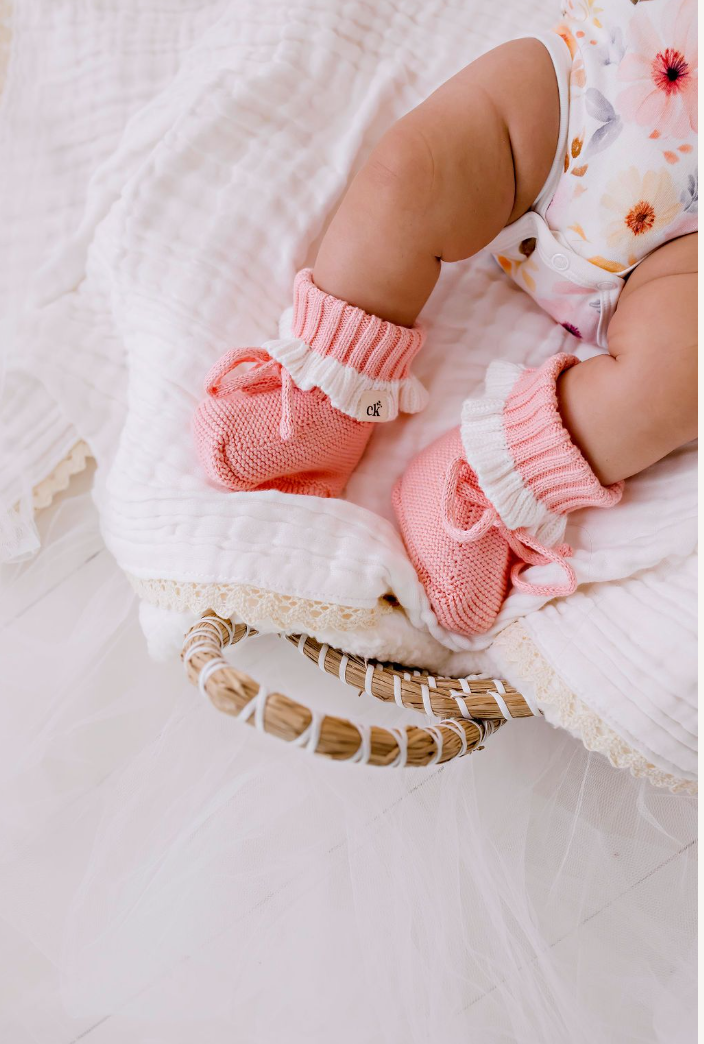 Scallop Booties - Blush