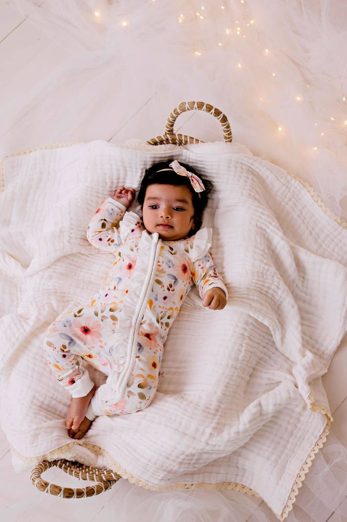 Bamboo Zipsuit - Sweet Florals