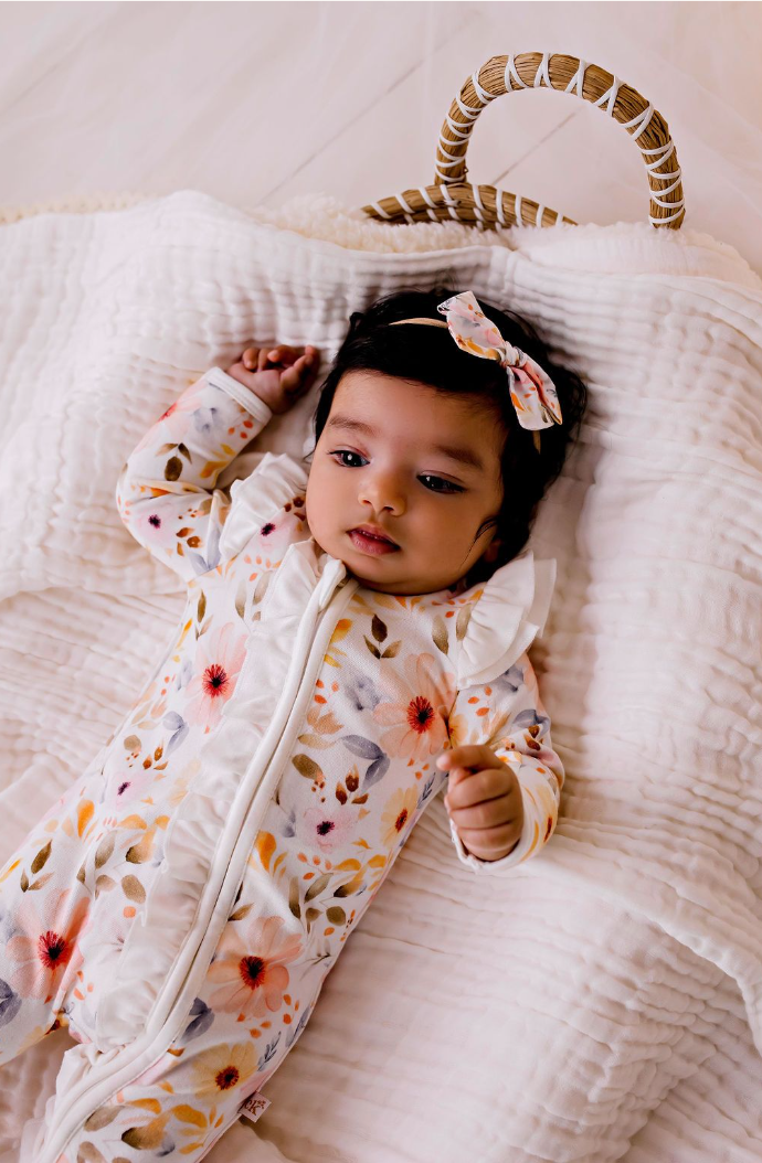 Bamboo Zipsuit - Sweet Florals