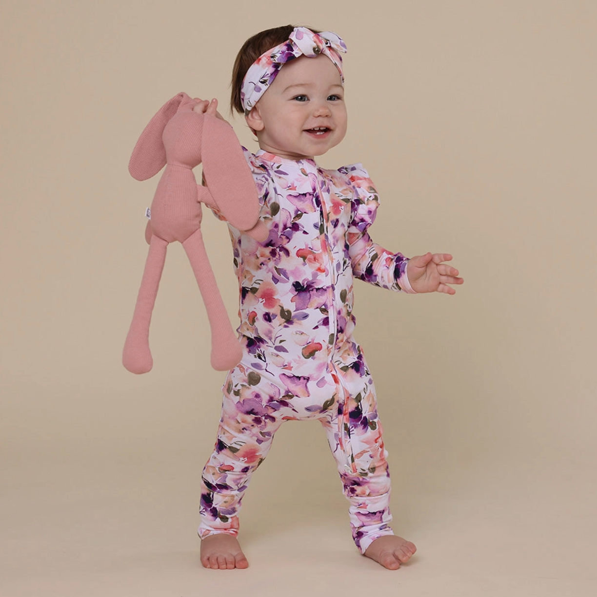 Blushing Beauty Organic Snugglesuit Convertible Romper with Frill