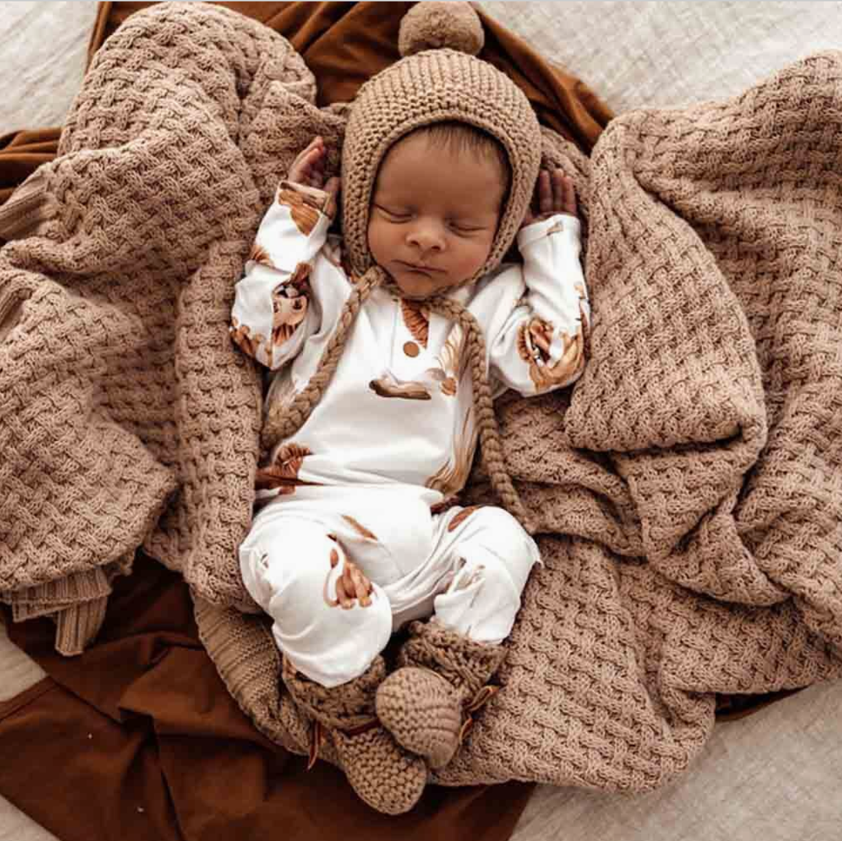 Merino Wool Bonnet & Booties - Assorted