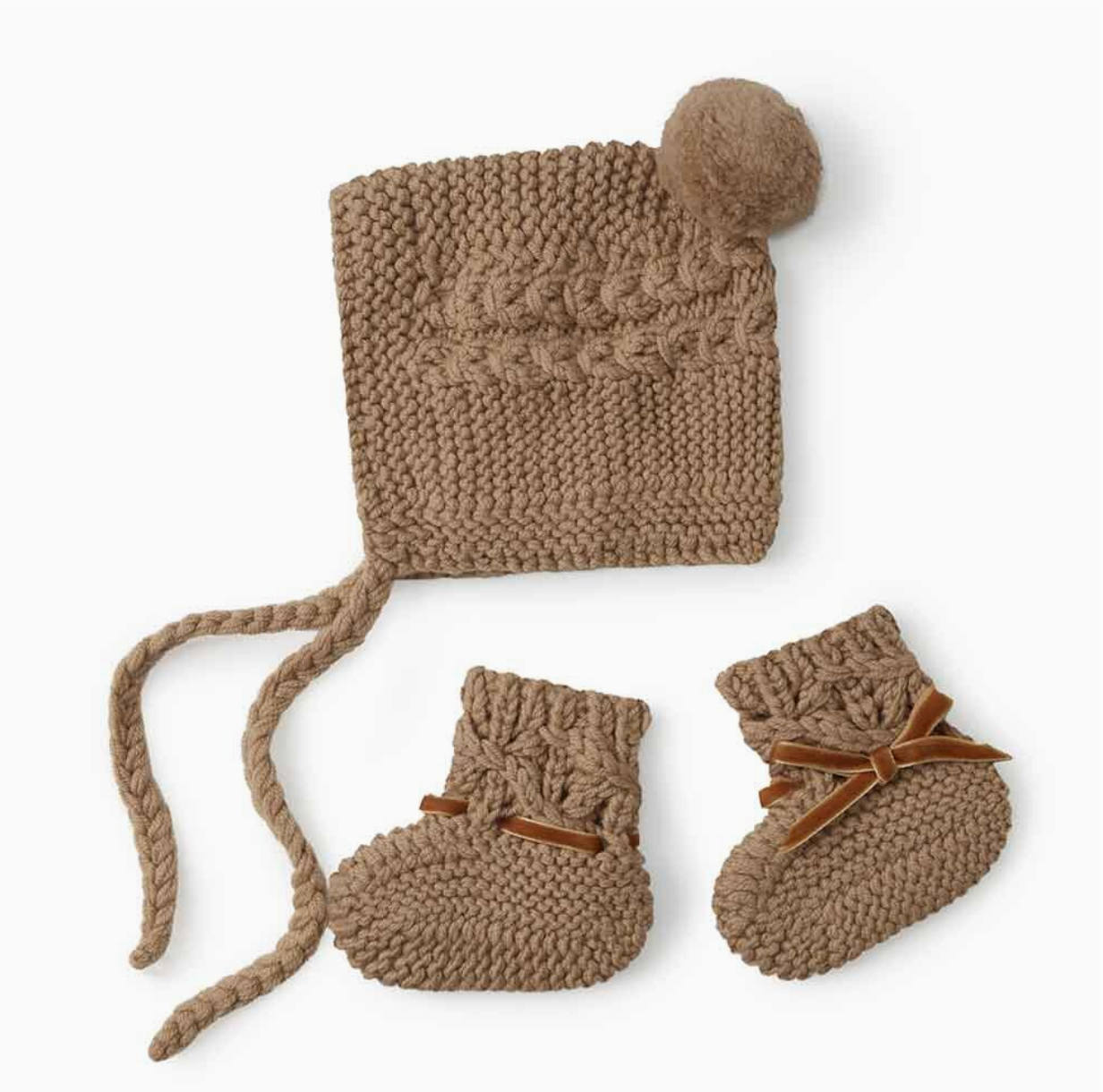 Merino Wool Bonnet & Booties - Assorted