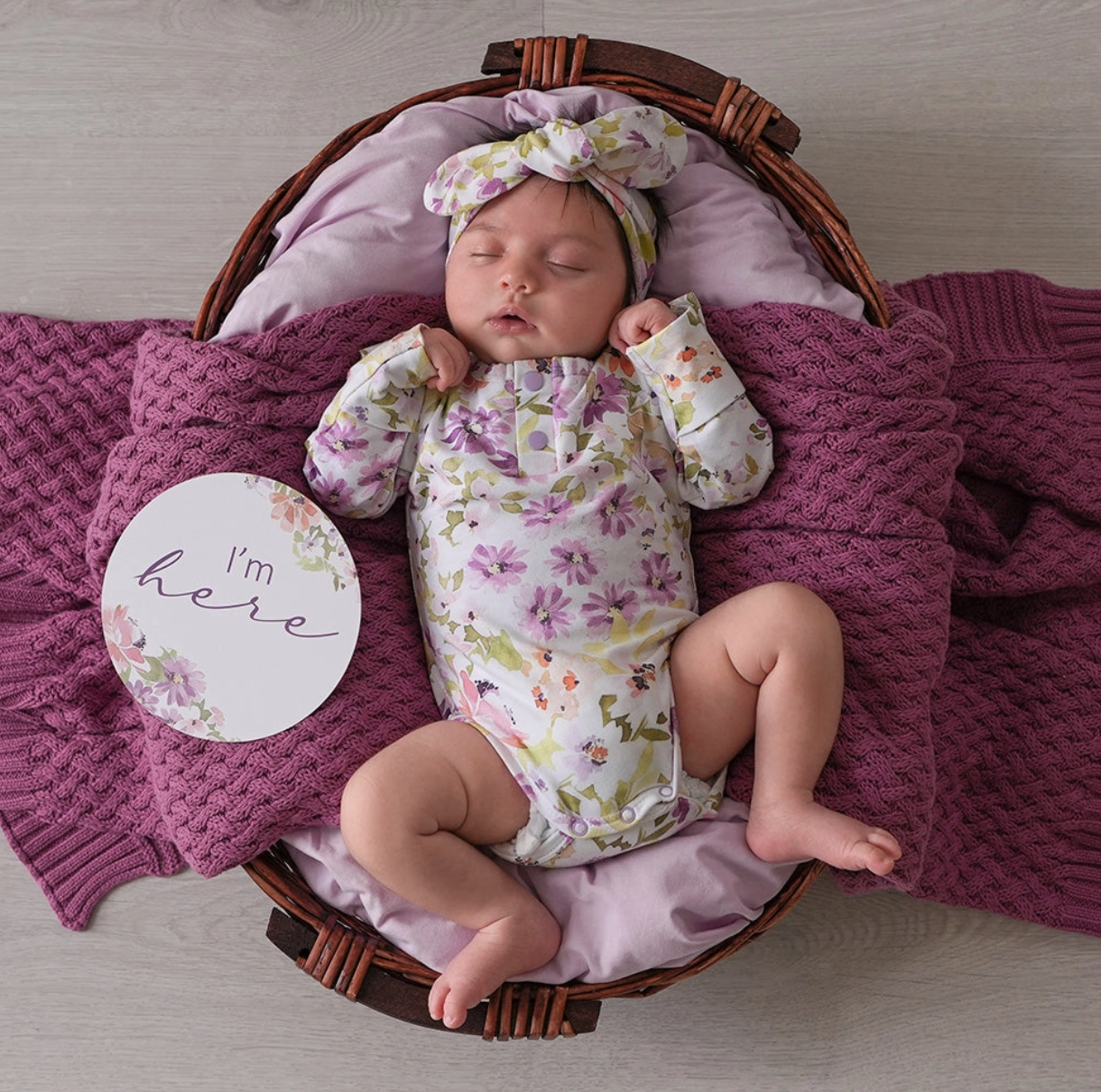 Isla Long Sleeve Organic Bodysuit with Frill