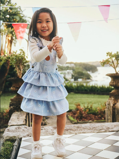 Ditsy Floral Tiered Overall Dress