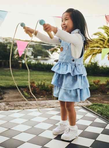 Ditsy Floral Tiered Overall Dress