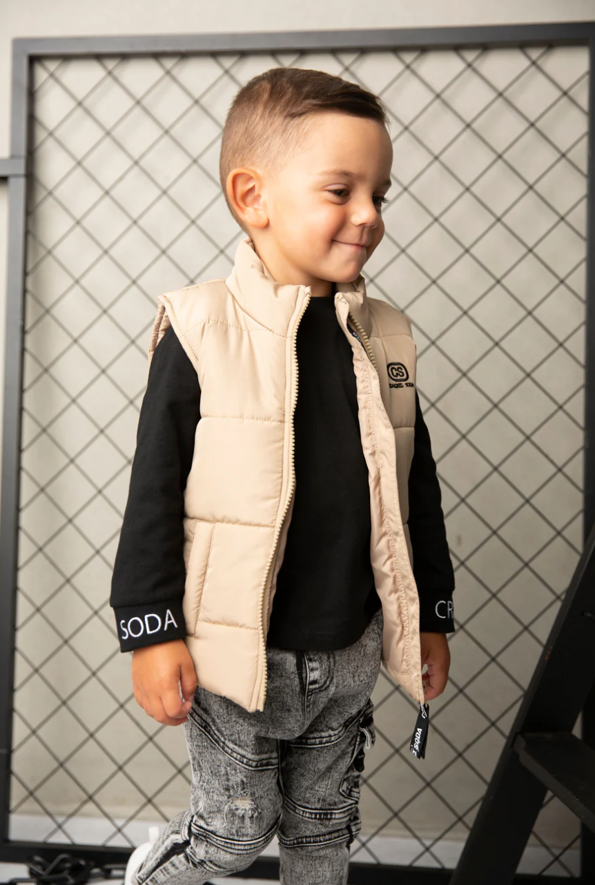 Albie Puffer Vest Biscuit