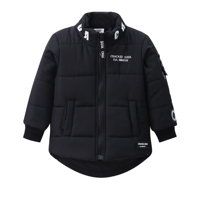 Zack Detailed Puff Jacket - Black