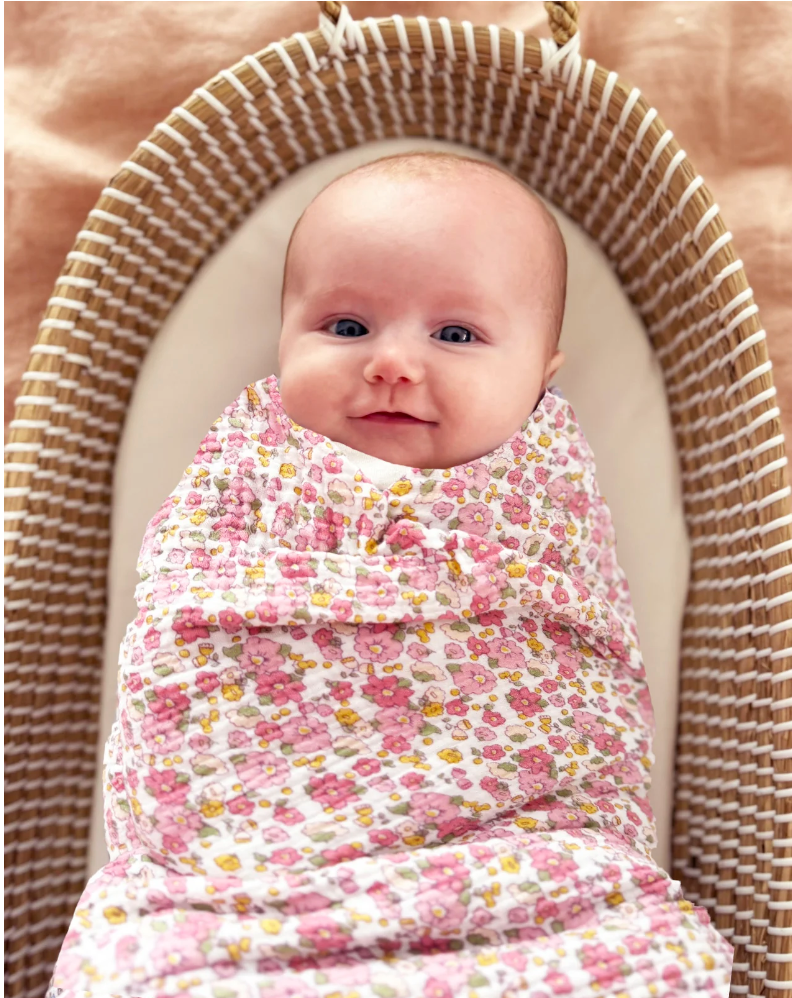 Muslin Swaddle Rose Garden