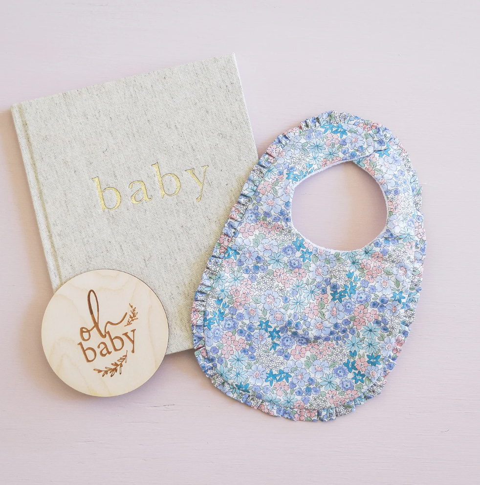 Ruffle Edge Bib Liberty Blue