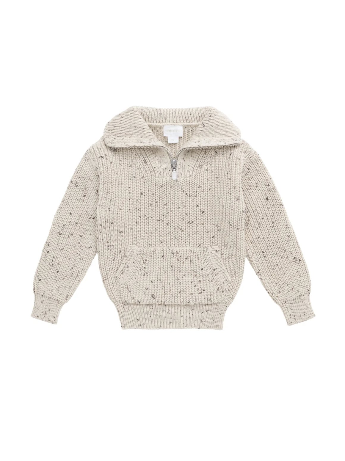 James Half Zip Jumper - Buff Fleck