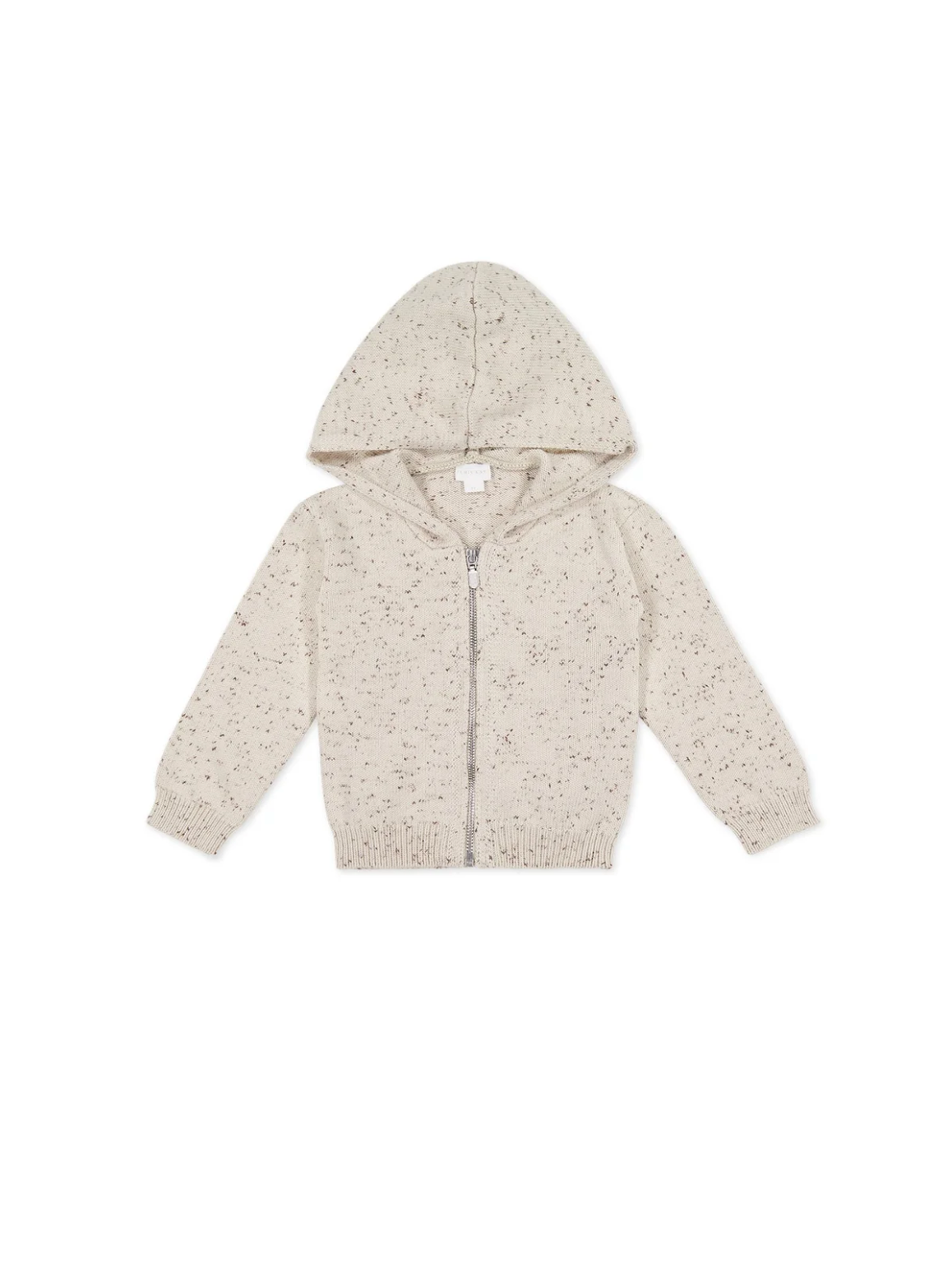 Dillon Knit Zip Hoodie - Oatmeal Shitake Dot