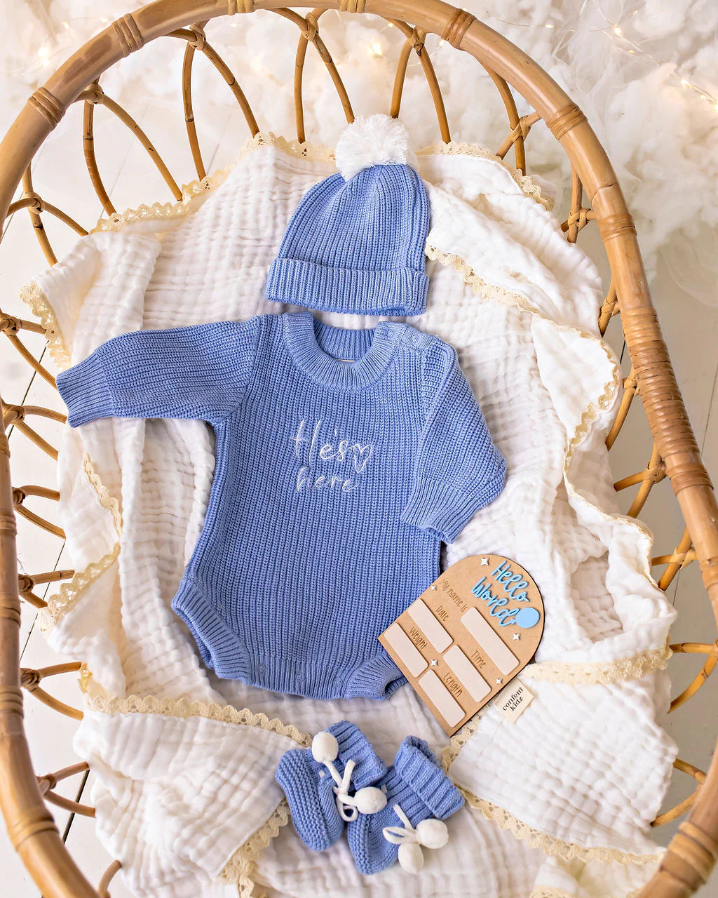 Baby Knit Beanie - Sky