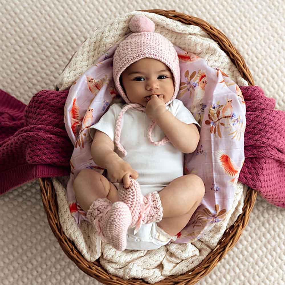 Merino Wool Bonnet & Booties - Assorted