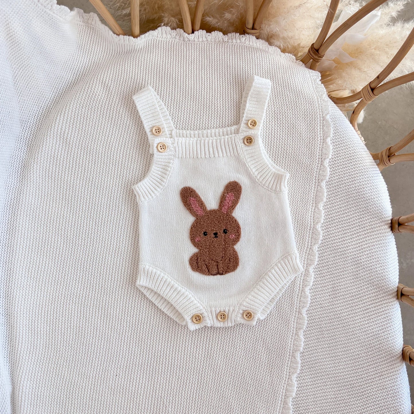 Boucle Bunny Singlet Knit Romper