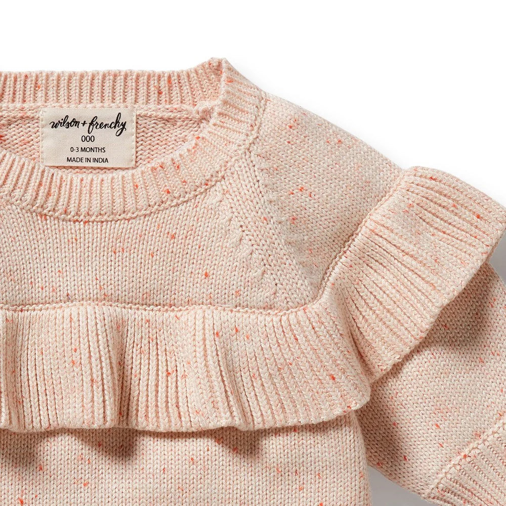 Fairy Floss Organic Knitted Ruffle Jumper