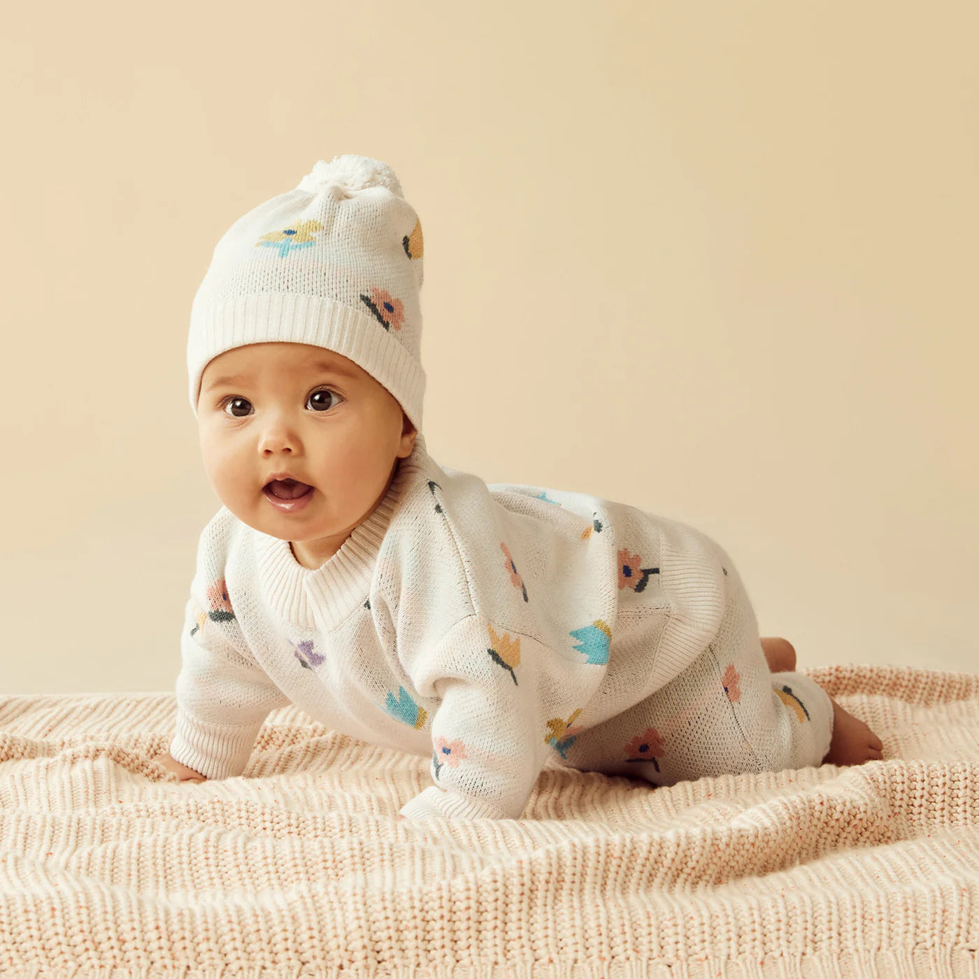 Flower Pop Organic Knitted Jacquard Jumper