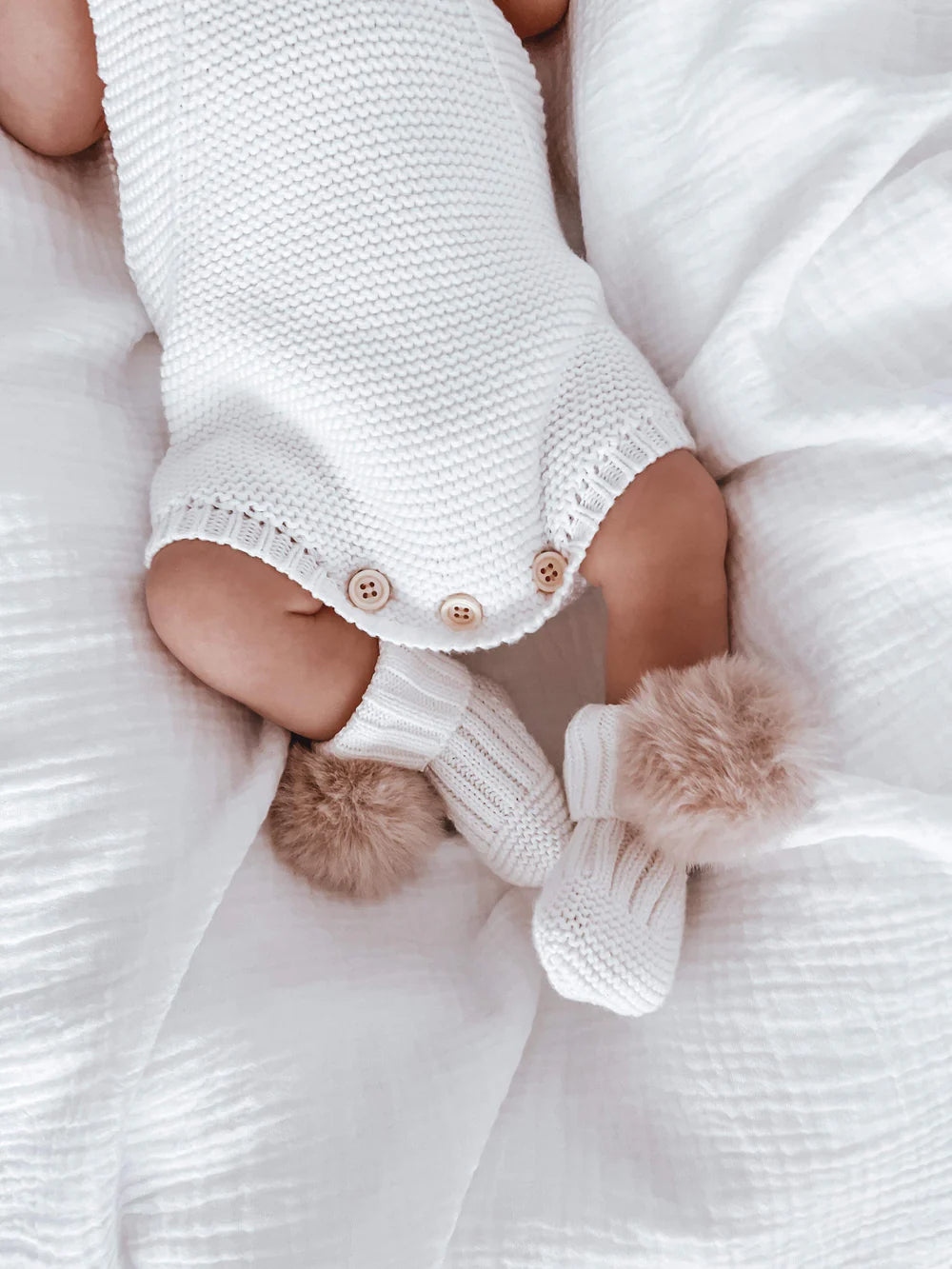 Oat Pom Booties