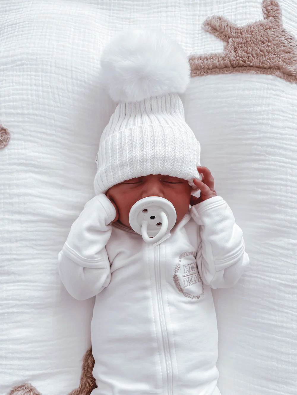 White Pom Beanie