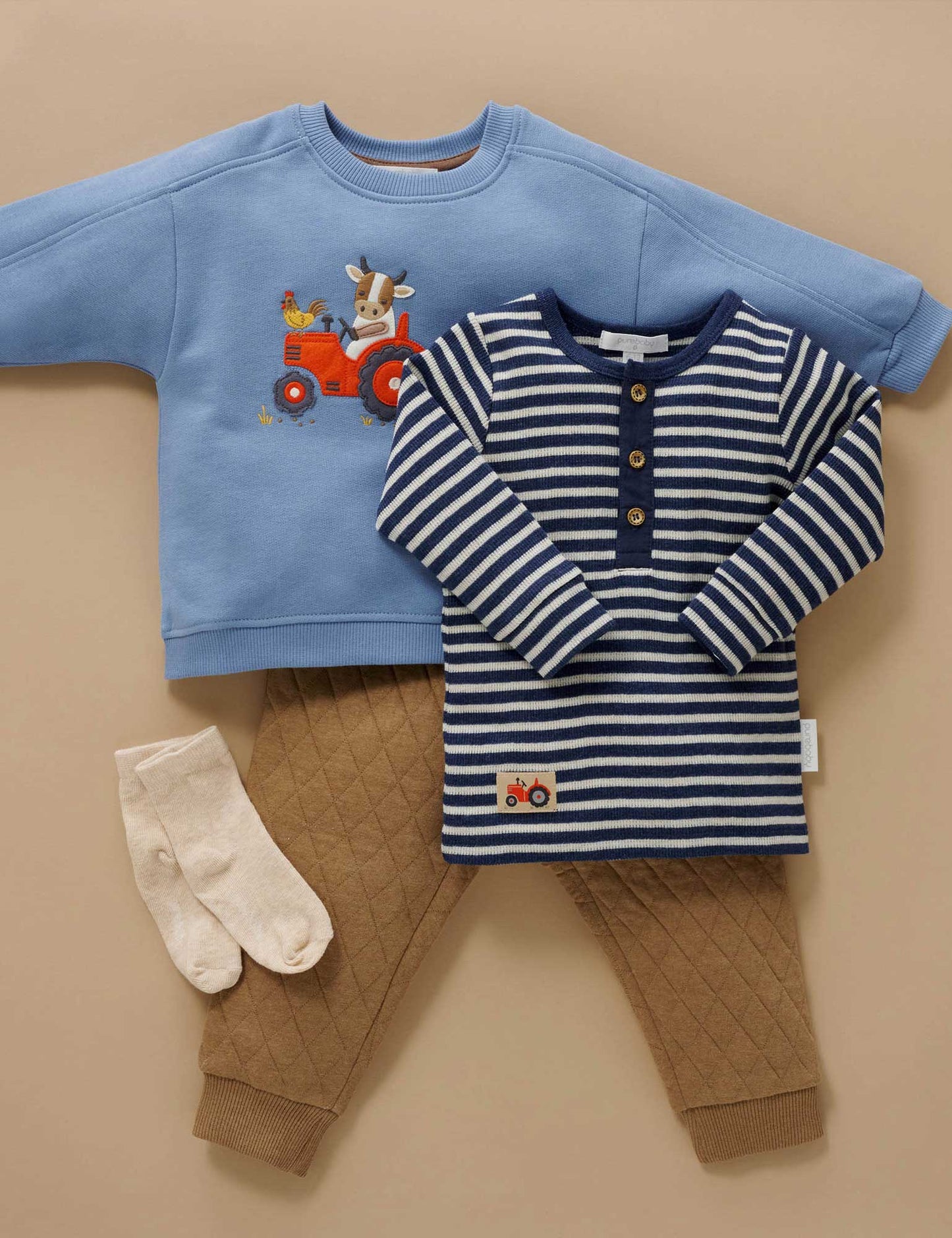 Quilted Track Pant - Barn Melange