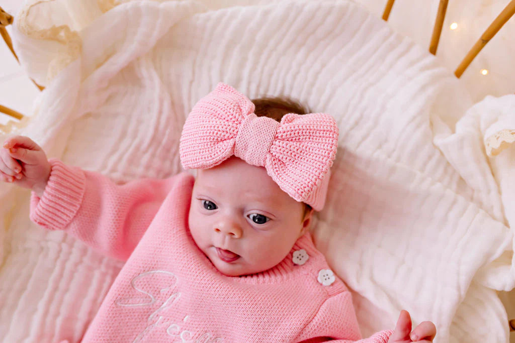 Baby Knit Top Knot - Blush