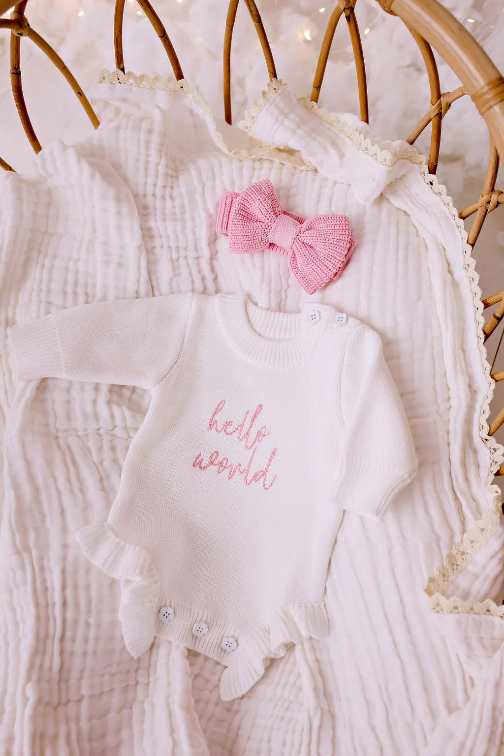 Baby Knit Top Knot - Blush