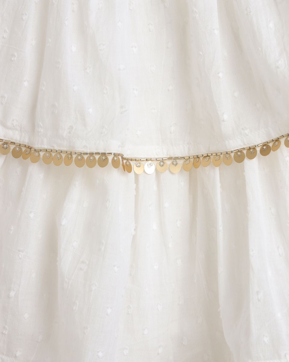 Belle Dress - White & Gold