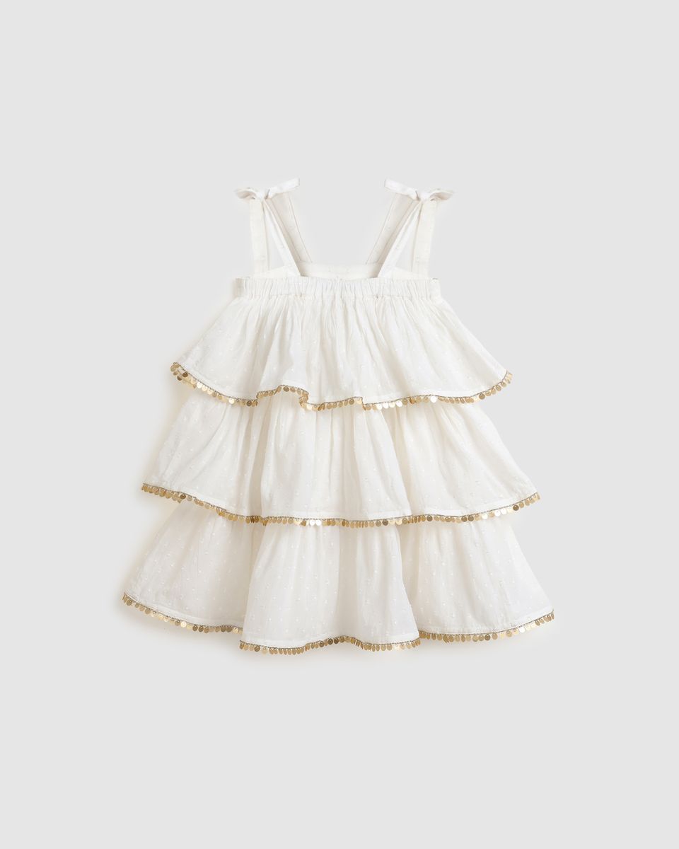 Belle Dress - White & Gold