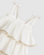 Belle Dress - White & Gold