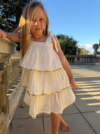 Belle Dress - White & Gold