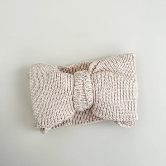 Knit Oversized Bow - Beige