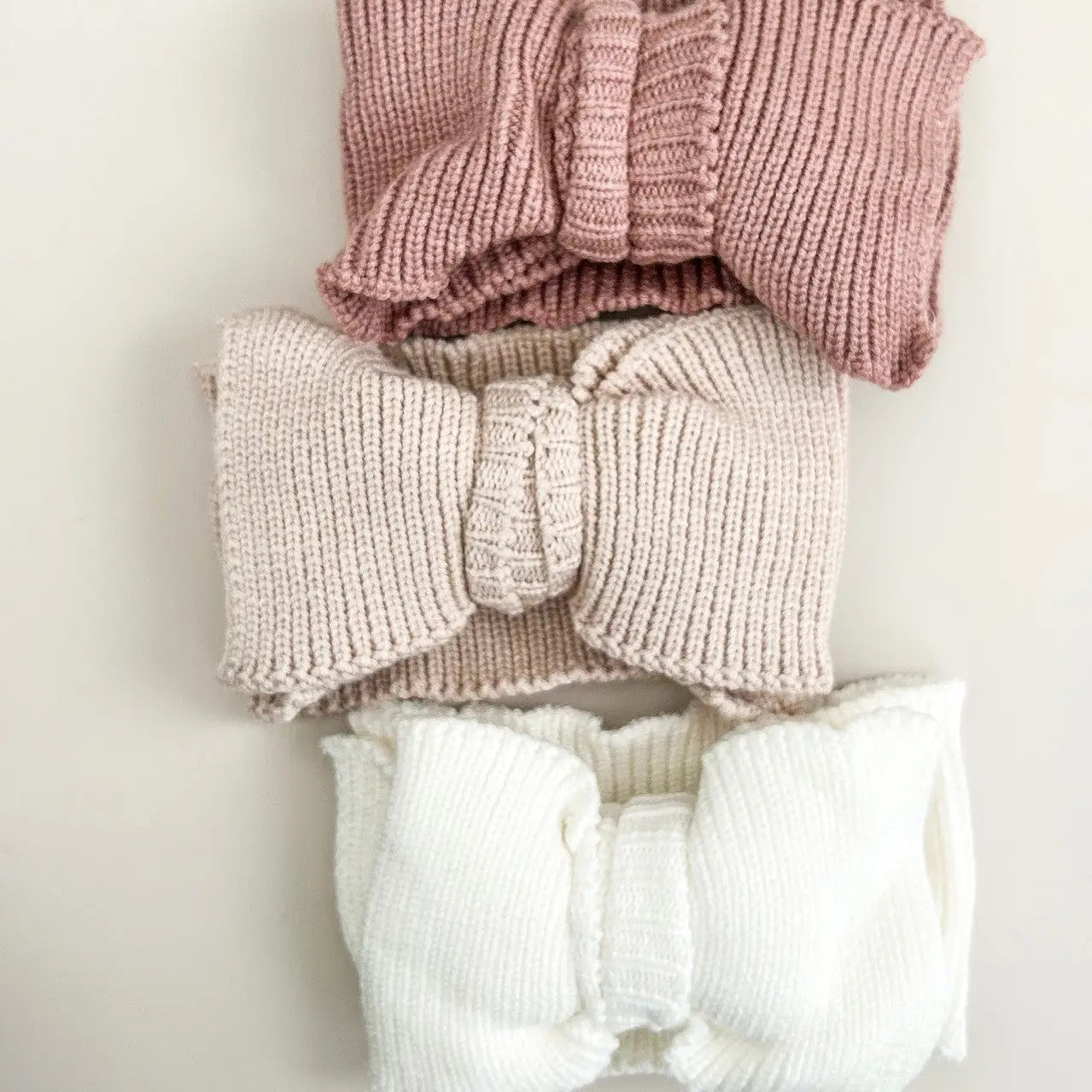 Knit Oversized Bow - Beige