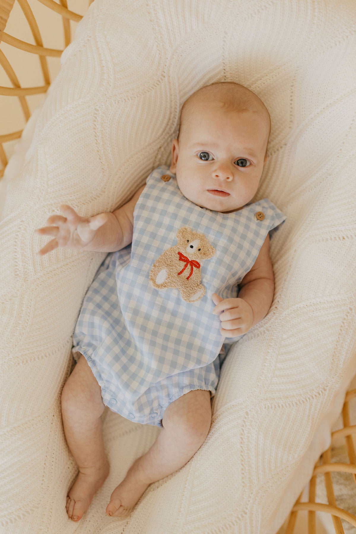 Teddy Gingham Romper