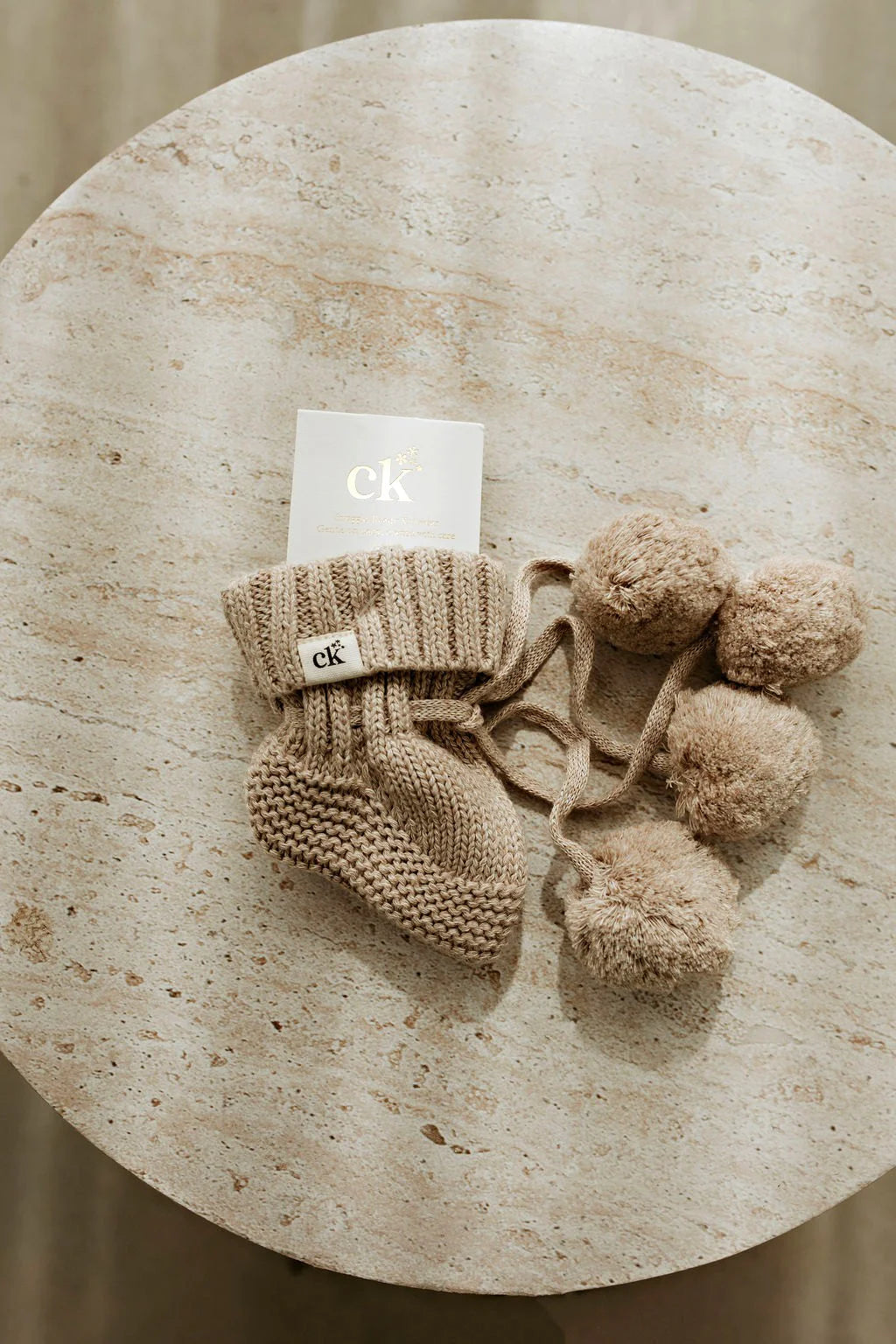 Knitted Booties | Fawn Speckle
