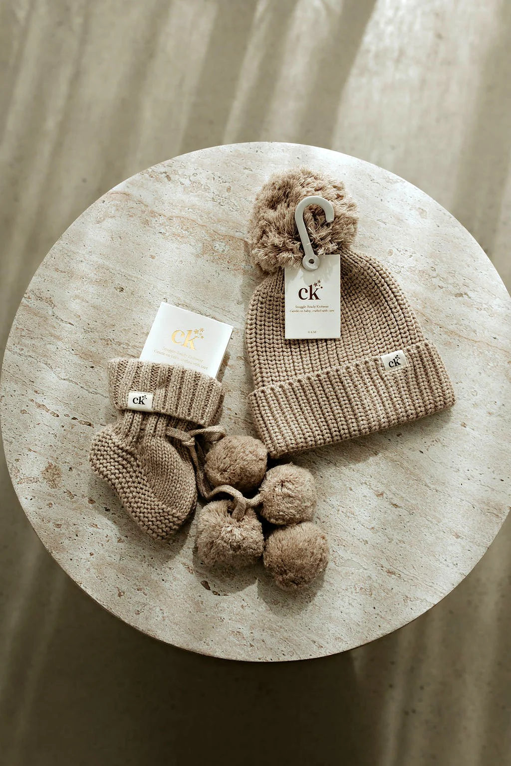 Knitted Booties | Fawn Speckle