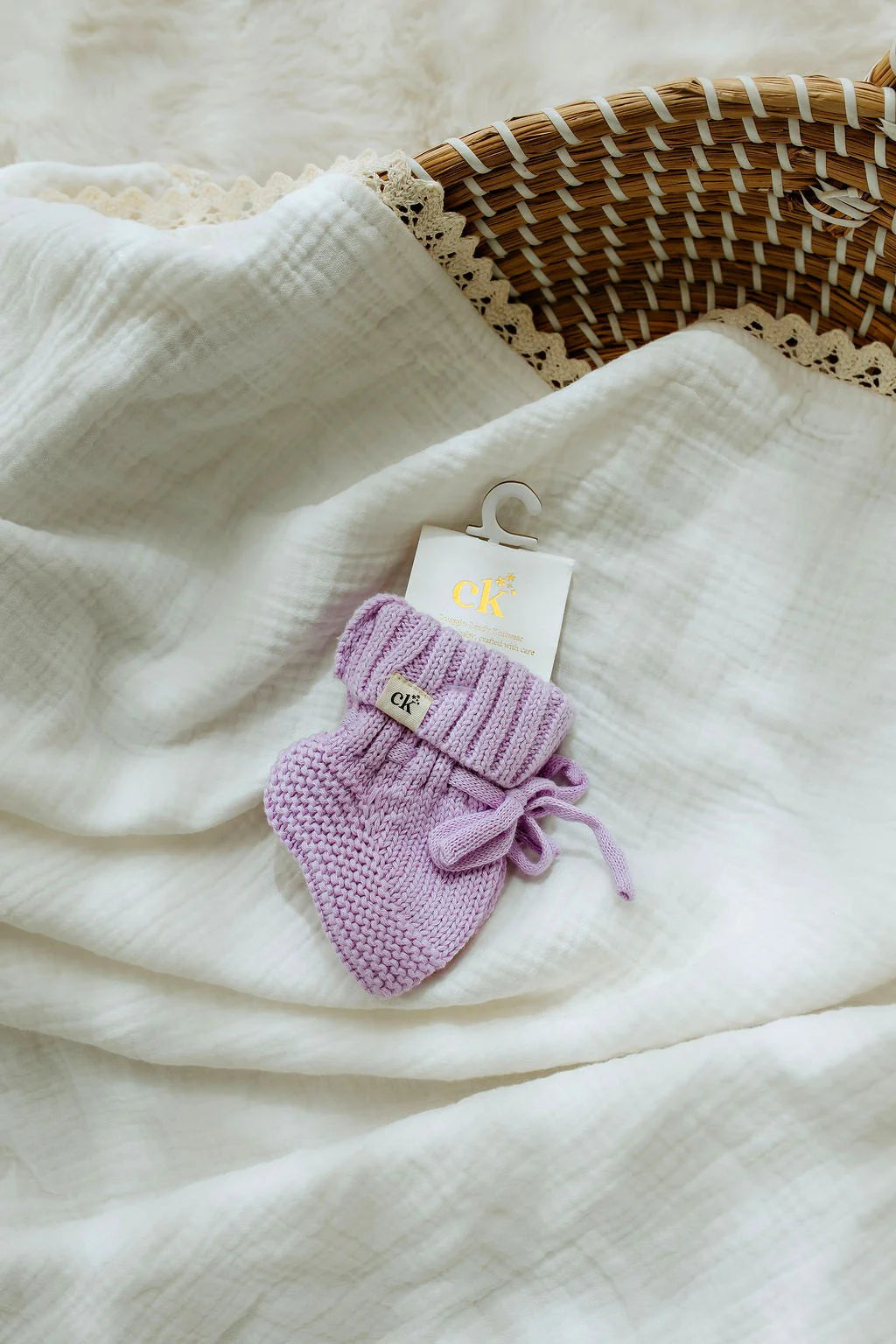 Knitted Booties | Lavender