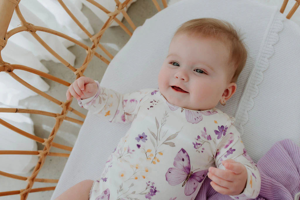 Lilac Butterflies | Long Sleeve Bodysuit