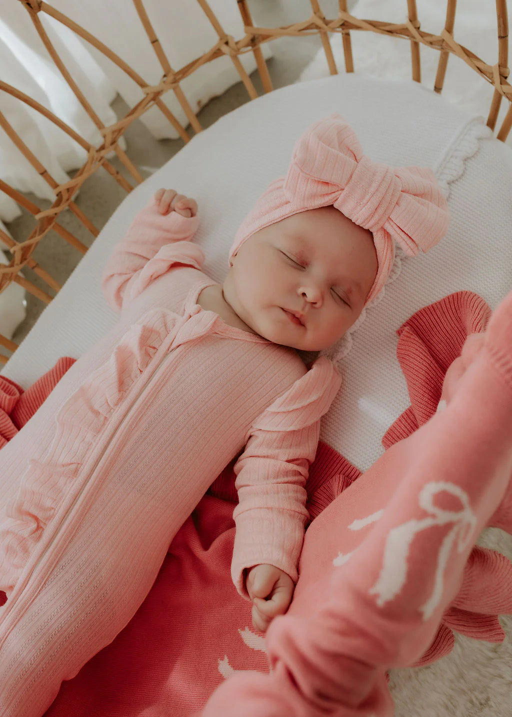 Oversized Top Knot | Candy Pink Pointelle