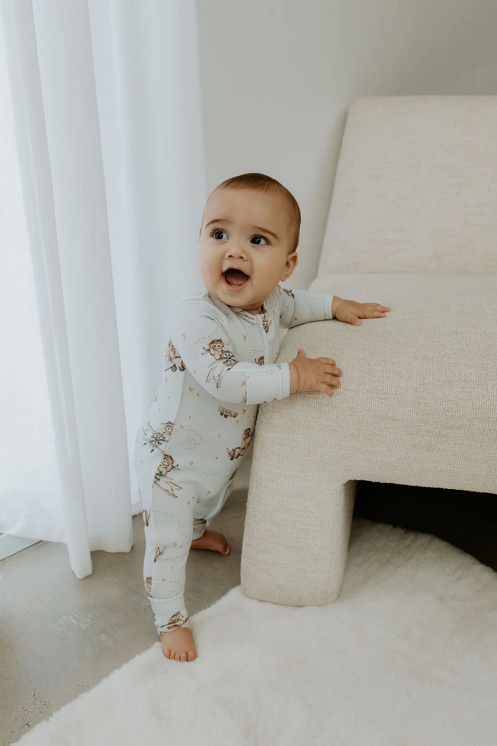 Aviator Teddy | Bamboo Zipsuit