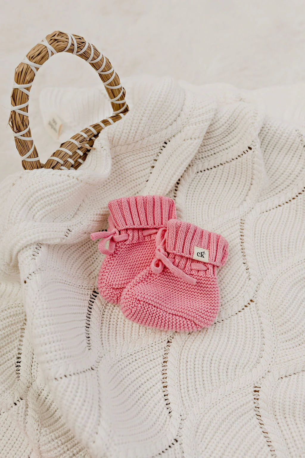 Baby Knit Booties Rosewater
