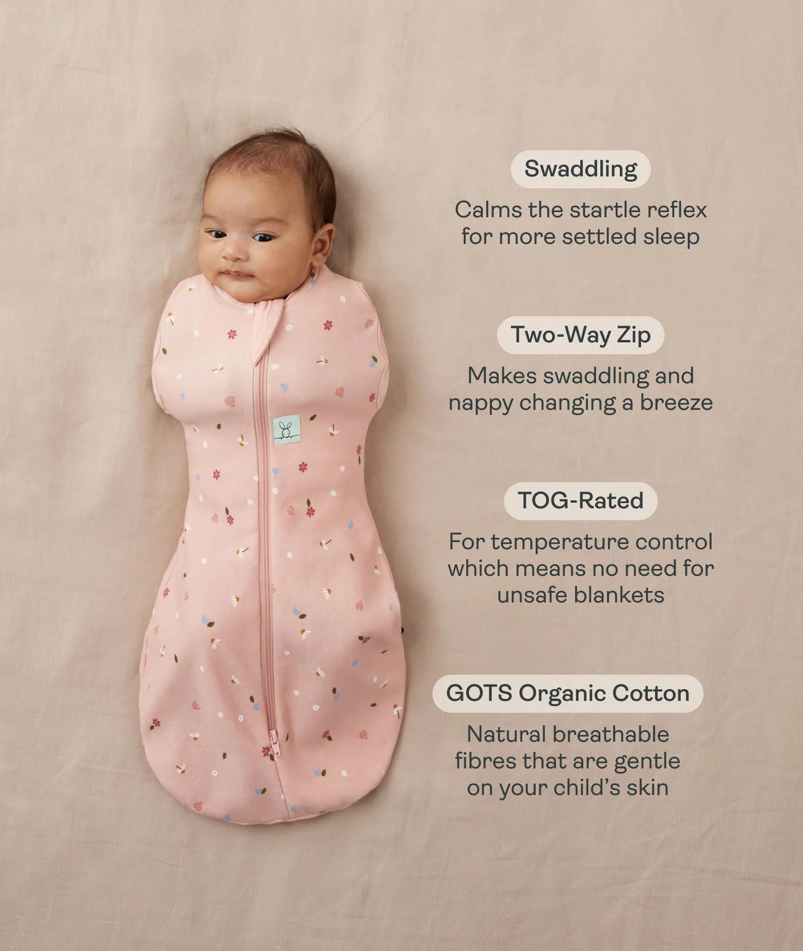 Cocoon Swaddle Bag Oatmeal Marle